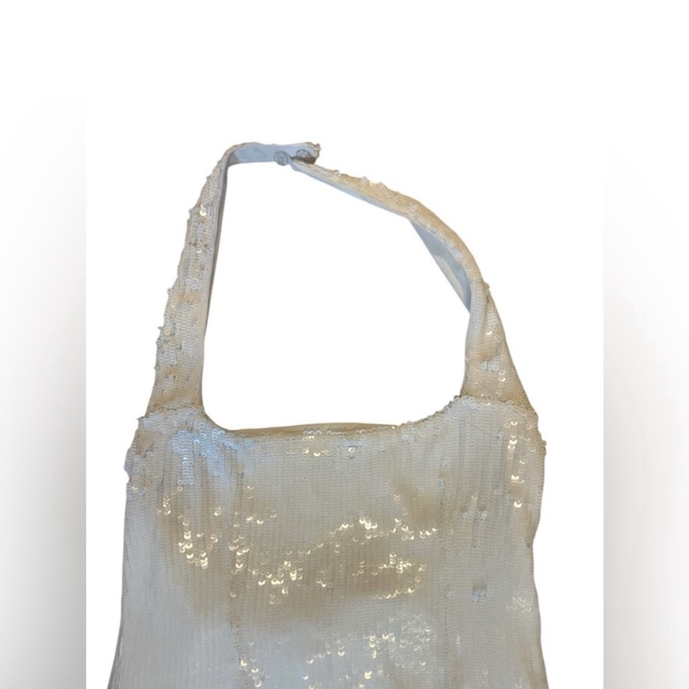 Show Me Your MuMu White Sequin Halter Mini Dress - Picture 5 of 12